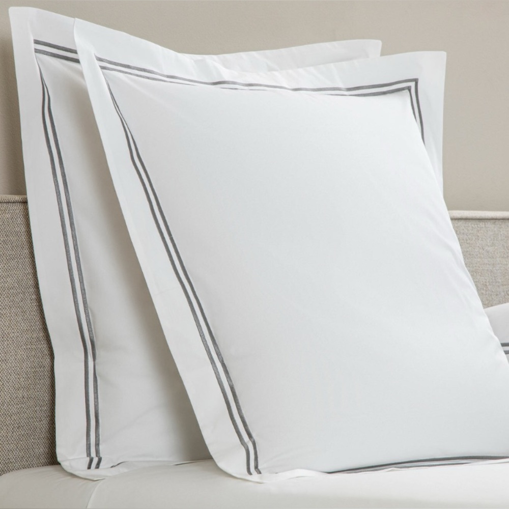 MATOUK Sierra 2 Line Silver Pair of Euro Shams